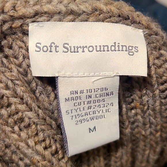 Soft Surroundings Over-sized Grey Knitted Sweater - Picture 7 of 7